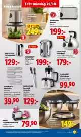 Lidl reklamblad vecka 44 Sida 18: Wenko diskbänksorganisering €79,90, Silvercrest vattenkokare €199,00