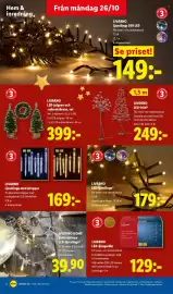 Lidl reklamblad vecka 44 Sida 19: Livarno ljusslinga med istappar €169,00, Livarno led-ljusgardin €129,00