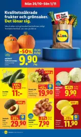 Lidl reklamblad vecka 44 Sida 2: Druvor, mix €19,90, Matriket gul lök €7,90