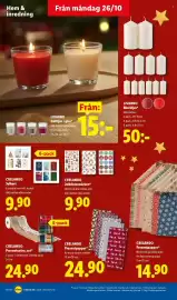 Lidl reklamblad vecka 44 Sida 20: Crelando presentsnöre, set €24,90, Crelando presentpapper €24,90