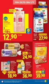 Lidl reklamblad vecka 44 Sida 5: Fazer Lantbröd €24,90, Brämhults nypressad apelsinjuice €36,90
