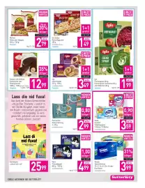 Sutterlüty Flugblatt woche 43 Seite 23: Coppennrath & Wiese Sachertorte €12,99, Tempo Taschentücher €3,99