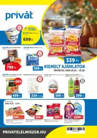 PRIVÁT akciós újság hét 43 Oldal 1: Silan öblítő koncentrátum €2.299,00, Privát páros sertéskolbász €799,00