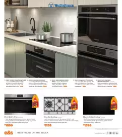 E&S Trading catalogue Page 10: 90cm Gas Cooktop WHG958SC €1.199,00, 90cm Built-In Oven WVE951SSD €1.699,00