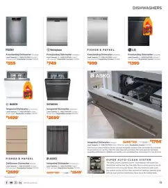 E&S Trading catalogue Page 13: Siemens Integrated Dishwasher €2.699,00, Bosch Integrated Dishwasher €1.499,00
