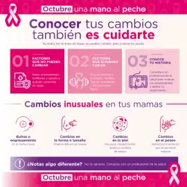 Catálogo FarmaTodo semana 43 Página 8: & 01 亞 Octubre una mano al pecho Conocer tus cambios también es cuidarte No todos los