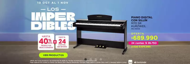Catálogo Audiomusica Página 2: Piano digital con sillín m70 srl €28.750,00