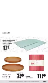 Catalogue Wibra page 3: Plateau bois €3,99, Wilbra Tafelkleed €11,99