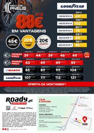 Folheto Roady Página 8: FEIRA DOS PNEUS PNEUS ATÉ 88€ EM VANTAGENS ATÉ 48€ DE DESCONTO (2), NOS PNEUS 20€ EM CARTÃO (2)