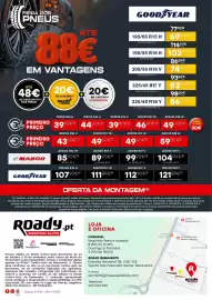 Folheto Roady Página 8: FEIRA DOS PNEUS PNEUS ATÉ 88€ EM VANTAGENS ATÉ 48€ DE DESCONTO (2), NOS PNEUS 20€ EM CARTÃO (2)