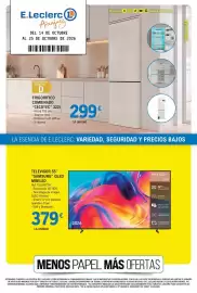 Catálogo E.Leclerc semana 43 Página 1: Cecotec frigorífico combinado 322i €299,00, Samsung televisor 55" qled miniled €379,00