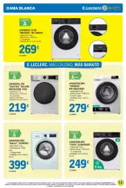 Catálogo E.Leclerc semana 43 Página 12: Hisense lavadora 8kg €279,00, Cecotec lavadora 7kg bolero dresscode 7450 €219,00