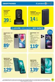Catálogo E.Leclerc semana 43 Página 4: Gembird powerbank 20000 mah €14,95, ZTE smartphone a57 €119,00