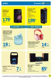 Catálogo E.Leclerc semana 43 Página 8: Musicsound auriculares bluetooth maxi 2 €14,95, Thomson mini cadena mic123bt €85,00