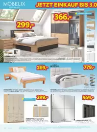 Möbelix Prospekt woche 43 Seite 2: Luca Bessoni Polsterbett Cloudy €779,00, Drehtürenschrank €299,00
