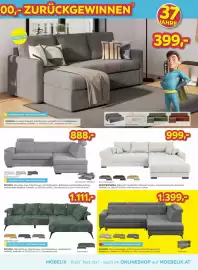Möbelix Prospekt woche 43 Seite 3: Ecksofa Paris €399,00, Luca Bessoni Ecksofa €1.399,00