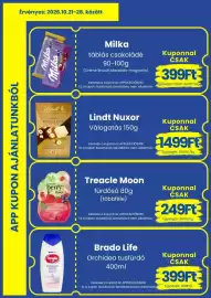 Magnetic akciós újság hét 43 Oldal 10: Lindt Nuxor €14.999,00, Milka táblás csokoládé €399,00