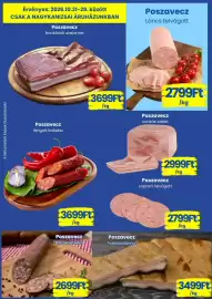 Magnetic akciós újság hét 43 Oldal 3: Poszavecz lángolt kolbász €36.999,00, Poszavecslöncs felvágott €2.799,00