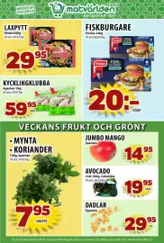 Matvärlden Tensta reklamblad vecka 43 Sida 3: LAXPYTT €29,95, FISKBURGARE €20,00
