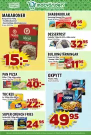 Matvärlden Tensta reklamblad vecka 43 Sida 7: SNABBNUDLAR €4,95, MAKARONER €15,00