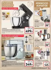 Maximarkt Flugblatt Seite 3: KENWOOD Küchenmaschine KVL4110 Chef XL €349,00, Kenwood Zubehör-Set KAM573ME €149,00