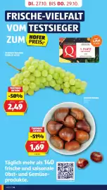 Hofer Flugblatt woche 43 Seite 24: Premium Trauben Kernlos Weiss €2,49, EDELKASTANIE €1,69