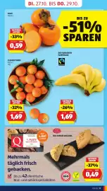 Hofer Flugblatt woche 43 Seite 25: Clementinen Klasse I €1,69, Bio-Bananen Fairtrade €1,69