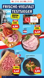 Hofer Flugblatt woche 43 Seite 26: Hühner-Innenfilets natur €5,99, Sonnhof Schweinefleisch-Würfel €5,49