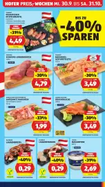 Hofer Flugblatt woche 43 Seite 5: Almare Seafood Räucherlachs €3,49, Aufschnitt Hauchfein €1,99