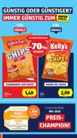 Hofer Flugblatt woche 43 Seite 6: Snack Fun Chips Salz €1,49, Kelly's Chips €2,99