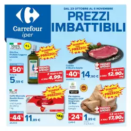 Volantino Carrefour Pagina 1: Caffè Macinato Qualità Rossa Lavazza €11,89, Parmigiano Reggiano DOP €17,90