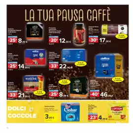 Volantino Carrefour Pagina 20: Cialde Crema e Gusto Lavazza €14,99, Capsule Borbone €21,99