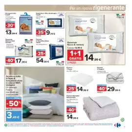 Volantino Carrefour Pagina 41: Piumino 1 Piazza €14,99, Guanciale in Fibra Anallergica Caleffi €9,74