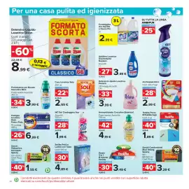 Volantino Carrefour Market Pagina 20: Sacchi Pattumiera Domopak Spazzy €1,55, Detersivo Liquido Lavatrice Perlana €3,99