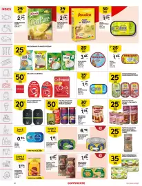 Folheto Continente semana 43 Página 22: Sardinhas da marca bom petisco, Salsichas de frango cuida-t da marca nobre
