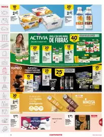 Folheto Continente semana 43 Página 36: Kéfir Activia €1,69, Yofu soja alpro vários sabores €2,69