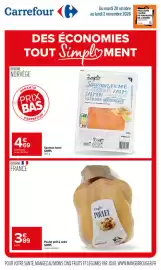 Catalogue Carrefour | Des economies tout simplement page 1: SIMPL Saumon fumé €4,69, SIMPL Poulet €3,89