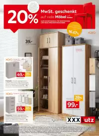 XXXLutz Prospekt Seite 1: Xora Mehrzweckschrank €99,00, Xora Kommode €49,00