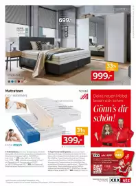 XXXLutz Prospekt woche 43 Seite 3: Moderano Schwebetürenschrank €699,00, Esposa Boxspringbett €999,00