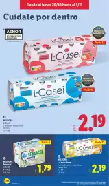 Catálogo Lidl semana 44 Página 18: Milbona Sensacol natural €1,79, Milbona l-casei sabores €2,19