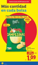 Catálogo Lidl semana 44 Página 20: Snack Day patatas sabor campesina €1,09