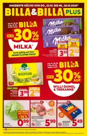 Billa Flugblatt woche 43 Seite 1: Eissalat €0,99, Österreichisches Karree od. Schopf €5,99