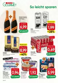 SPAR Gourmet Flugblatt Seite 10: Vier Diamanten Thunfisch MSC €1,92, Dallmayr Prodomo €8,99