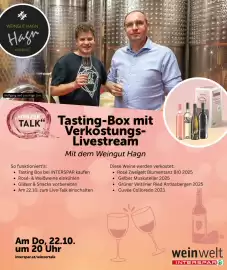 Interspar Flugblatt Seite 3: WEINGUT HAGN Нади MAILBERG Wolfgang und Leo Hagn Jun. OLF ANG weinwelt TALK ,,WINZER TALK"