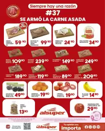 Folleto Alsuper Página 1: Milanesa de Pulpa €239,00, Uva roja o negra sin semilla €49,90