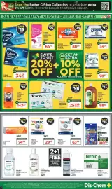 Dis-Chem catalogue Page 9: Disprin Extra Strength 500mg €88,55, Triparc Pain Relief Powder €63,99