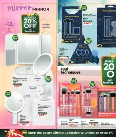 Dis-Chem catalogue Page 42: Blush & Glow Brush Trio & Mirror €440,00, Miracle Sponge Trio Gift Set €280,00
