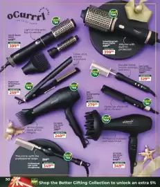 Dis-Chem catalogue Page 50: Digital Hair Straightener €259,99, Hair Straightening Comb €279,99