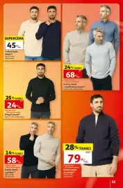 Auchan gazetka tydzień 43 Strona 35: T-shirt męski ciepły €45,00, Sweter męski na zamek €79,00