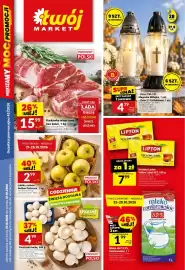 Twój Market gazetka tydzień 43 Strona 1: Karkówka wieprzowa bez kości €15,99, Znicz TM-152 Magnolia Wklejka €4,79